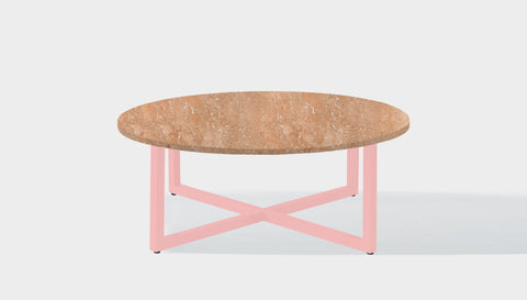 reddie-raw round coffee table 90dia x 35H *cm / Stone~Peach Marble / Metal~Pink Suzy Coffee Table Round