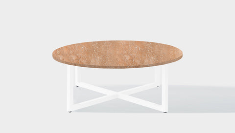 reddie-raw round coffee table 90dia x 35H *cm / Stone~Peach Marble / Metal~White Suzy Coffee Table Round