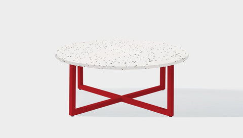 reddie-raw round side table 90dia x 35H *cm / Recycled bottle tops~Dalmation / Metal~Red Suzy Coffee Table Round- Recycled Bottle Tops