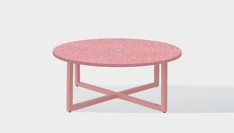 reddie-raw round side table 90dia x 35H *cm / Recycled bottle tops~Peach / Metal~Pink Suzy Coffee Table Round- Recycled Bottle Tops