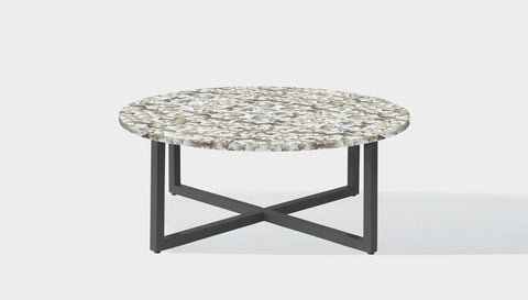 reddie-raw round side table 90dia x 35H *cm / Recycled bottle tops~Pearl / Metal~Grey Suzy Coffee Table Round- Recycled Bottle Tops