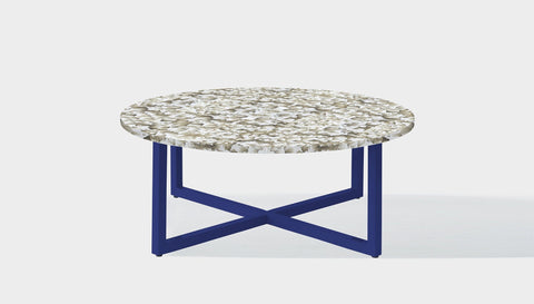 reddie-raw round side table 90dia x 35H *cm / Recycled bottle tops~Pearl / Metal~Navy Suzy Coffee Table Round- Recycled Bottle Tops