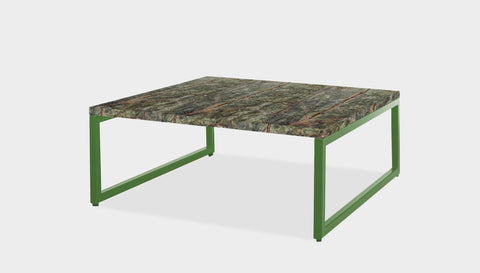 reddie-raw square coffee table 90 x 90 x 35H *cm / Stone~Forest Green / Metal~Green Suzy Coffee Table Square