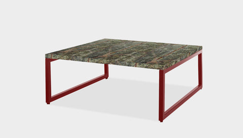 reddie-raw square coffee table 90 x 90 x 35H *cm / Stone~Forest Green / Metal~Rust Suzy Coffee Table Square