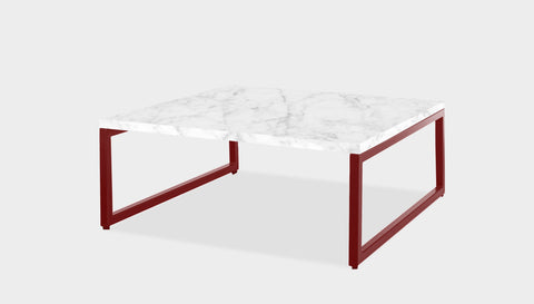 reddie-raw square coffee table 90 x 90 x 35H *cm / Stone~White Veined Marble / Metal~Rust Suzy Coffee Table Square