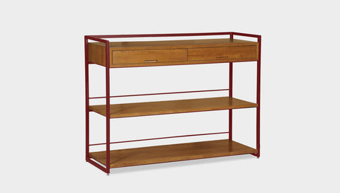 reddie-raw shelf 120W x 40D x 90H *cm / Solid Reclaimed Wood~Natural / Metal~Rust Suzy Console Unit