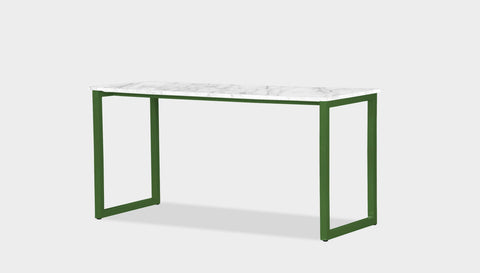 reddie-raw desk 150L x 60D x 75H *cm / Stone~White Veined Marble / Metal~Green Suzy Desk