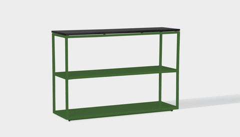 reddie-raw shelf 120W x 35D x 80H *cm / Solid Reclaimed Wood~Black / Metal~Green Suzy Shelf / Bookcase