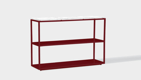 reddie-raw shelf 120W x 35D x 80H *cm / Stone~White-Veined-Marble / Metal~Rust Suzy Shelf / Bookcase