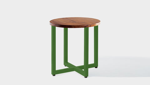 reddie-raw round side table 45dia x 45H *cm / Solid Reclaimed Wood Teak~Natural / Metal~Green Suzy Side Table Round