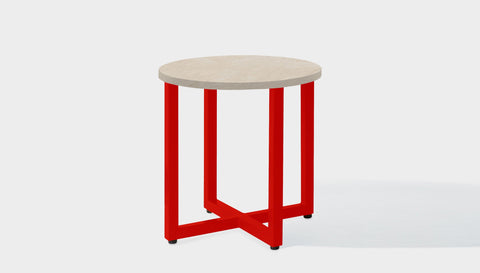 reddie-raw round side table 45dia x 45H *cm / Stone~Beige Marble / Metal~Red Suzy Side Table Round