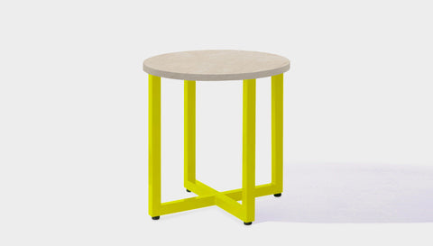 reddie-raw round side table 45dia x 45H *cm / Stone~Beige Marble / Metal~Yellow Suzy Side Table Round