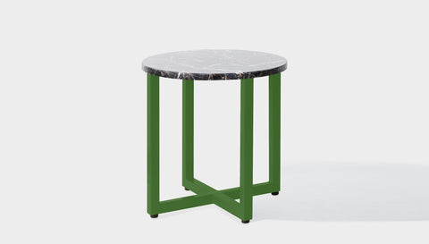 reddie-raw round side table 45dia x 45H *cm / Stone~Black Veined Marble / Metal~Green Suzy Side Table Round