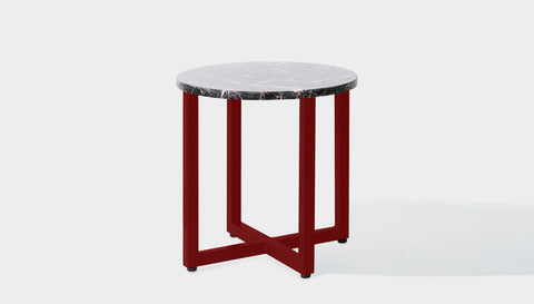 reddie-raw round side table 45dia x 45H *cm / Stone~Black Veined Marble / Metal~Rust Suzy Side Table Round