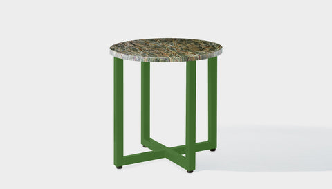 reddie-raw round side table 45dia x 45H *cm / Stone~Forest Green / Metal~Green Suzy Side Table Round