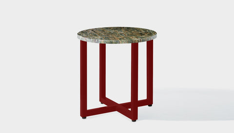 reddie-raw round side table 45dia x 45H *cm / Stone~Forest Green / Metal~Rust Suzy Side Table Round