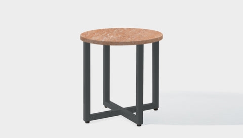 reddie-raw round side table 45dia x 45H *cm / Stone~Peach Marble / Metal~Grey Suzy Side Table Round