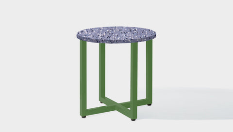 reddie-raw round side table 45dia x 45H *cm / Recycled bottle tops~Cement / Metal~Green Suzy Side Table Round- Recycled Bottle Tops