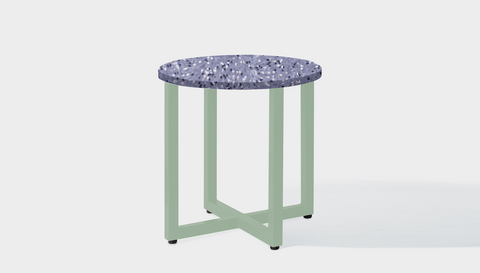 reddie-raw round side table 45dia x 45H *cm / Recycled bottle tops~Cement / Metal~Mint Suzy Side Table Round- Recycled Bottle Tops