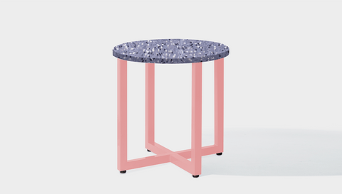 reddie-raw round side table 45dia x 45H *cm / Recycled bottle tops~Cement / Metal~Pink Suzy Side Table Round- Recycled Bottle Tops