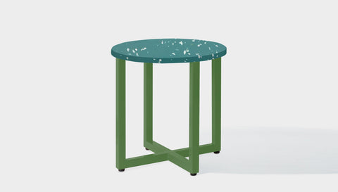 reddie-raw round side table 45dia x 45H *cm / Recycled bottle tops~Forest / Metal~Green Suzy Side Table Round- Recycled Bottle Tops