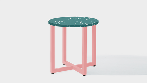 reddie-raw round side table 45dia x 45H *cm / Recycled bottle tops~Forest / Metal~Pink Suzy Side Table Round- Recycled Bottle Tops