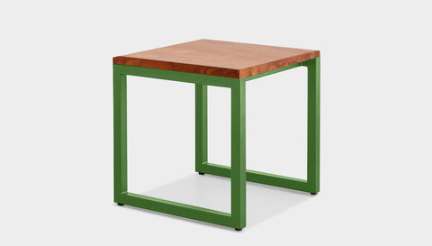 reddie-raw square side table 45W x 45D x 45H *cm / Solid Reclaimed Wood Teak~Natural / Metal~Green Suzy Side Table Square