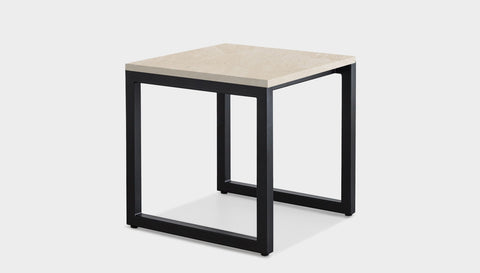 reddie-raw square side table 45W x 45D x 45H *cm / Stone~Beige Marble / Metal~Black Suzy Side Table Square