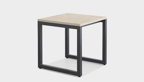 reddie-raw square side table 45W x 45D x 45H *cm / Stone~Beige Marble / Metal~Grey Suzy Side Table Square