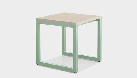 reddie-raw square side table 45W x 45D x 45H *cm / Stone~Beige Marble / Metal~Mint Suzy Side Table Square