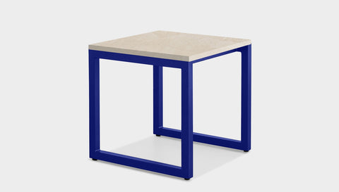 reddie-raw square side table 45W x 45D x 45H *cm / Stone~Beige Marble / Metal~Navy Suzy Side Table Square