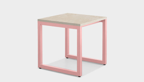 reddie-raw square side table 45W x 45D x 45H *cm / Stone~Beige Marble / Metal~Pink Suzy Side Table Square