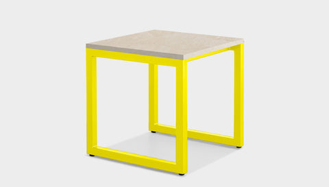 reddie-raw square side table 45W x 45D x 45H *cm / Stone~Beige Marble / Metal~Yellow Suzy Side Table Square