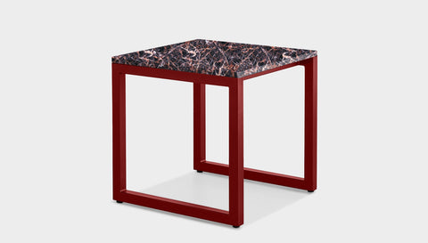 reddie-raw square side table 45W x 45D x 45H *cm / Stone~Black Veined Marble / Metal~Rust Suzy Side Table Square