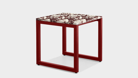 reddie-raw square side table 45W x 45D x 45H *cm / Stone~Calacatta Viola / Metal~Rust Suzy Side Table Square