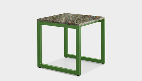 reddie-raw square side table 45W x 45D x 45H *cm / Stone~Forest Green / Metal~Green Suzy Side Table Square