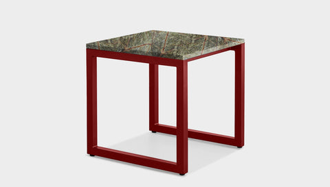 reddie-raw square side table 45W x 45D x 45H *cm / Stone~Forest Green / Metal~Rust Suzy Side Table Square