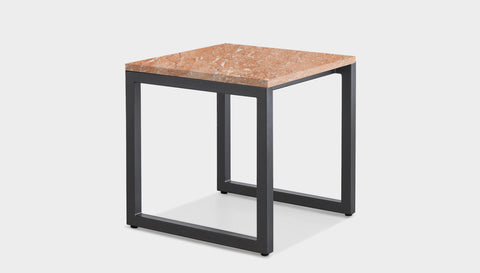 reddie-raw square side table 45W x 45D x 45H *cm / Stone~Peach Marble / Metal~Grey Suzy Side Table Square