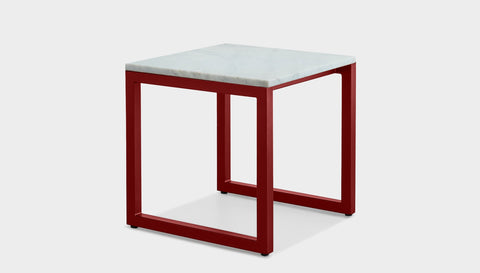 reddie-raw square side table 45W x 45D x 45H *cm / Stone~White Veined Marble / Metal~Rust Suzy Side Table Square