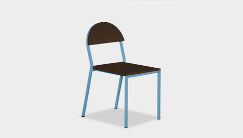 reddie-raw dining chair 42W x 52D x 80H *cm (45H seat) / Wood Veneer~Black / Metal~Blue Suzy Stackable Dining Chair Round