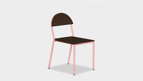 reddie-raw dining chair 42W x 52D x 80H *cm (45H seat) / Wood Veneer~Black / Metal~Pink Suzy Stackable Dining Chair Round