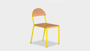 reddie-raw dining chair 42W x 52D x 80H *cm (45H seat) / Wood Veneer~Oak / Metal~Yellow Suzy Stackable Dining Chair Round