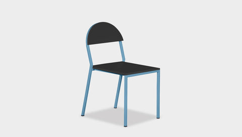 reddie-raw dining chair 42W x 52D x 80H *cm (45H seat) / Lacquer~Black / Metal~Blue Suzy Stackable Dining Chair Round- Colour
