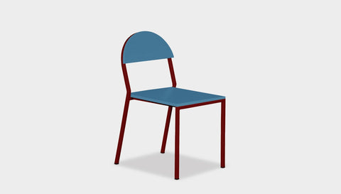 reddie-raw dining chair 42W x 52D x 80H *cm (45H seat) / Lacquer~Blue / Metal~Rust Suzy Stackable Dining Chair Round- Colour