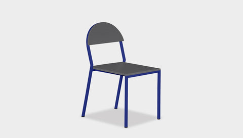 reddie-raw dining chair 42W x 52D x 80H *cm (45H seat) / Lacquer~Grey / Metal~Navy Suzy Stackable Dining Chair Round- Colour