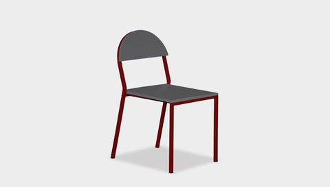 reddie-raw dining chair 42W x 52D x 80H *cm (45H seat) / Lacquer~Grey / Metal~Rust Suzy Stackable Dining Chair Round- Colour