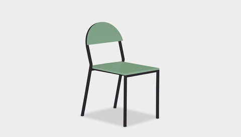 reddie-raw dining chair 42W x 52D x 80H *cm (45H seat) / Lacquer~Mint / Metal~Black Suzy Stackable Dining Chair Round- Colour