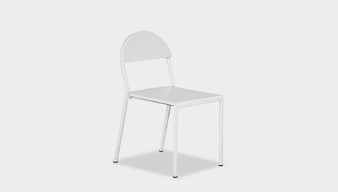 reddie-raw dining chair 42W x 52D x 80H *cm (45H seat) / Lacquer~White / Metal~White Suzy Stackable Dining Chair Round- Colour