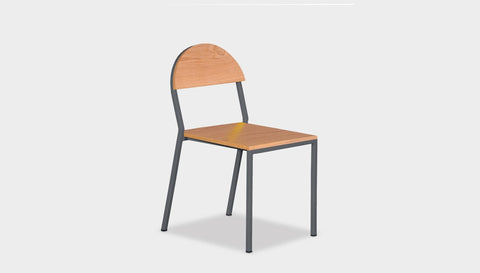 reddie-raw dining chair 42W x 52D x 80H *cm (45H seat) / Wood Veneer~Oak / Metal~Grey Suzy Stackable Dining Chair Round- Colour