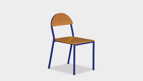 reddie-raw dining chair 42W x 52D x 80H *cm (45H seat) / Wood Veneer~Teak / Metal~Navy Suzy Stackable Dining Chair Round- Colour